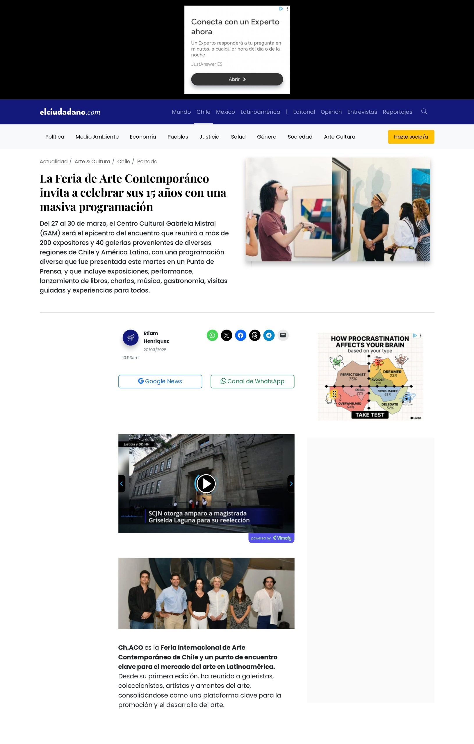 La Feria de Arte Contemporáneo invita a celebrar sus 15 años con una masiva programación